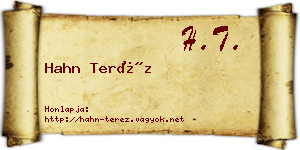 Hahn Teréz névjegykártya