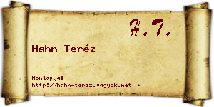Hahn Teréz névjegykártya
